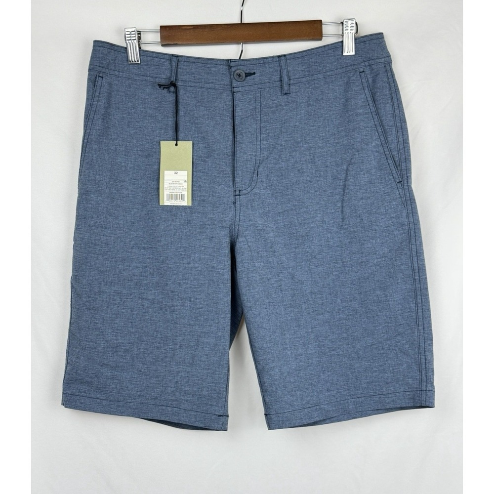 Goodfellow & Co Mens 32 Hybrid Swim Shorts Blue Heather Stretch Trunk 10.5 In.